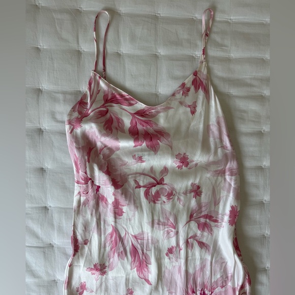 Reformation XS Parma Silk Maxi Dress in Swoon Pink White - Picture 8 of 14